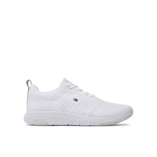 Sneakersy Tommy Hilfiger Corporate Knit Rib Runner FM0FM02838 Biały ze sklepu eobuwie.pl w kategorii Buty sportowe męskie - zdjęcie 182092717