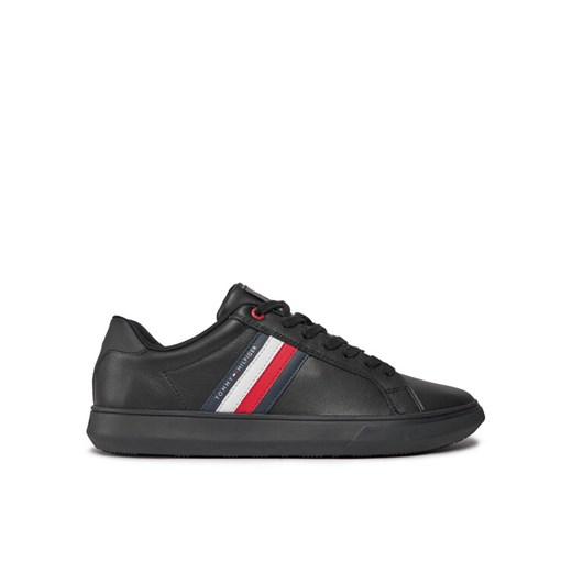 Sneakersy Tommy Hilfiger Essential Leather Cupsole FM0FM04921 Czarny ze sklepu eobuwie.pl w kategorii Trampki męskie - zdjęcie 182092747