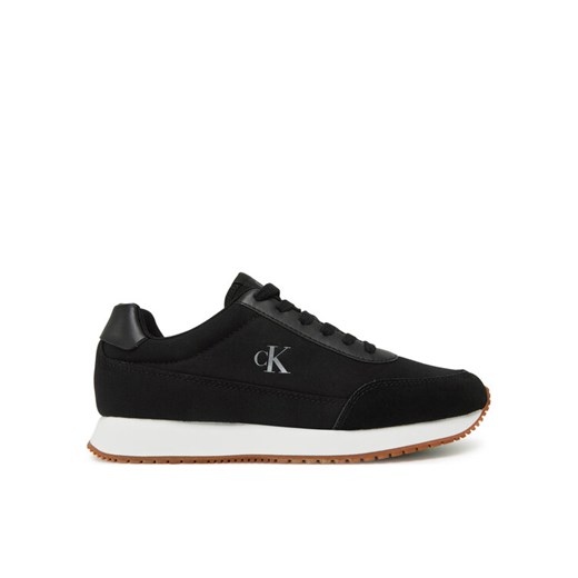 Sneakersy Calvin Klein Jeans Retro Runner Low Laceup Canvas YW0YW01888 Czarny ze sklepu eobuwie.pl w kategorii Buty sportowe damskie - zdjęcie 182092816