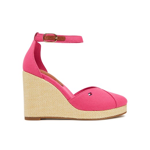 Półbuty Tommy Hilfiger Flag High Wedge Espad Closed Toe FW0FW08494 Różowy ze sklepu eobuwie.pl w kategorii Espadryle damskie - zdjęcie 182092987