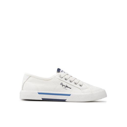 Tenisówki Pepe Jeans Brady Boy Basic PBS30527 Biały ze sklepu eobuwie.pl w kategorii Trampki dziecięce - zdjęcie 182093005