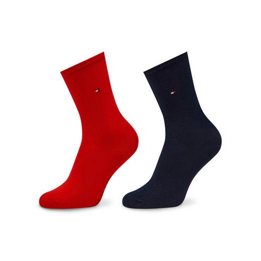 Zestaw 2 par wysokich skarpet damskich Tommy Hilfiger 371221 Czerwony ze sklepu eobuwie.pl w kategorii Skarpetki damskie - zdjęcie 182093027