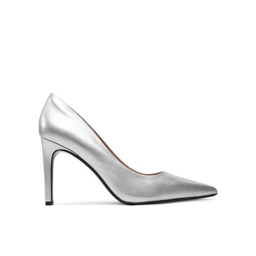 Szpilki Calvin Klein Heel Pump 90 - Met HW0HW02431 Srebrny ze sklepu eobuwie.pl w kategorii Czółenka - zdjęcie 182093136
