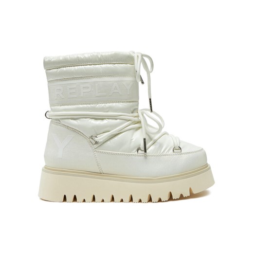 Śniegowce REPLAY Shiny-Effect Harper United Lace-Up GWF4R.000.C0002T Biały ze sklepu eobuwie.pl w kategorii Śniegowce damskie - zdjęcie 182093158