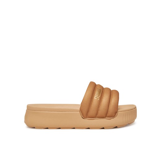 Klapki Puma Karmen Slide Puffy Wns Aqua Metallics PU 400679 02 Złoty ze sklepu eobuwie.pl w kategorii Klapki damskie - zdjęcie 182093238