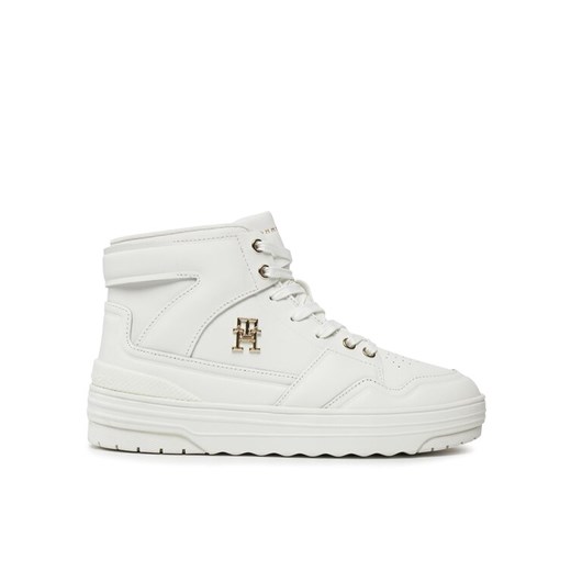 Sneakersy Tommy Hilfiger Th Basket Hi FW0FW07757 Écru ze sklepu eobuwie.pl w kategorii Trampki damskie - zdjęcie 182093308