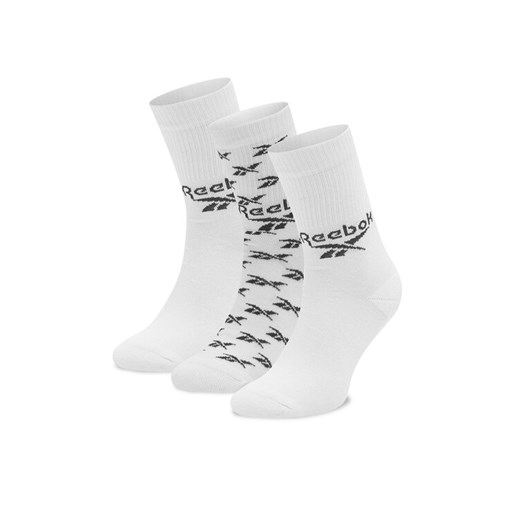 Zestaw 3 par wysokich skarpet unisex Reebok Cl Fo Crew Sock 3P GG6682 Biały ze sklepu eobuwie.pl w kategorii Skarpetki damskie - zdjęcie 182093418