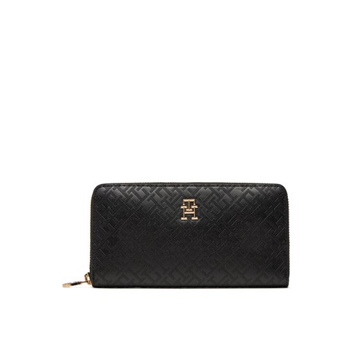 Duży Portfel Damski Tommy Hilfiger Th Distinct Lrg Za Mono AW0AW17258 Czarny ze sklepu eobuwie.pl w kategorii Portfele damskie - zdjęcie 182093529