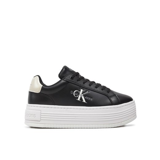 Sneakersy Calvin Klein Jeans Bold Platf Low Lace Lth Ml Mtl YW0YW01516 Czarny ze sklepu eobuwie.pl w kategorii Buty sportowe damskie - zdjęcie 182093555