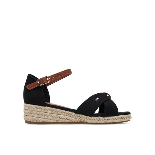 Espadryle Tommy Hilfiger T3A7-33801-0048 M Czarny ze sklepu eobuwie.pl w kategorii Sandały dziecięce - zdjęcie 182093838
