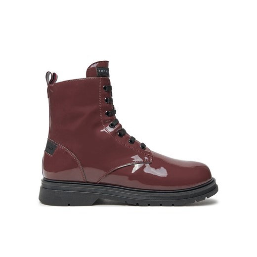 Botki Tommy Hilfiger T4A5-33588-0775356 Bordowy ze sklepu eobuwie.pl w kategorii Botki - zdjęcie 182093989