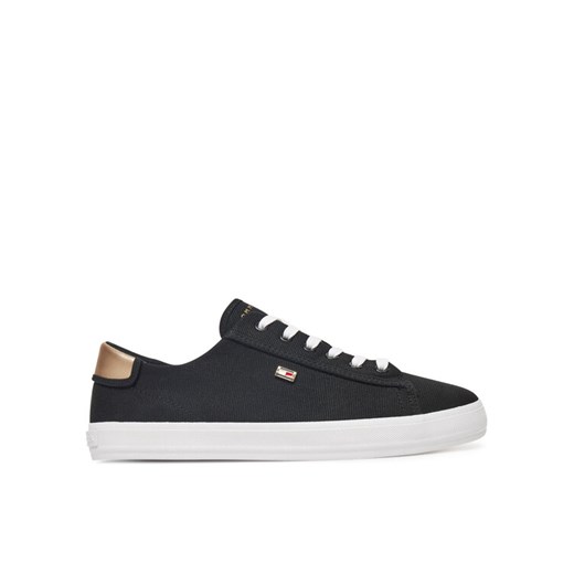 Tenisówki Tommy Hilfiger Vulc Canvas Lace Up Sneaker FW0FW08647 Czarny ze sklepu eobuwie.pl w kategorii Trampki damskie - zdjęcie 182094399