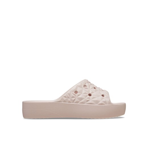 Klapki Crocs Classic Platform Geometric Slide W 209564 Różowy ze sklepu eobuwie.pl w kategorii Klapki damskie - zdjęcie 182095175