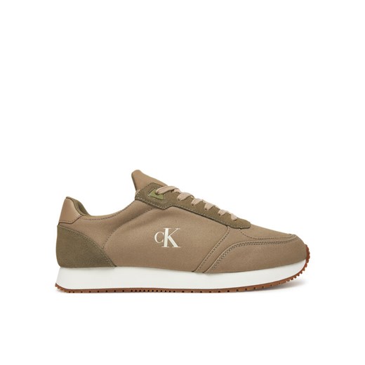 Sneakersy Calvin Klein Jeans Runner Sock Laceup Mg Canvas YM0YM01217 Zielony ze sklepu eobuwie.pl w kategorii Buty sportowe męskie - zdjęcie 182095567