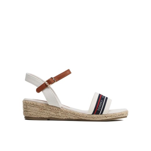 Espadryle Tommy Hilfiger Rope Wedge T3A7-32777-0048X100 M Biały ze sklepu eobuwie.pl w kategorii Sandały dziecięce - zdjęcie 182095667