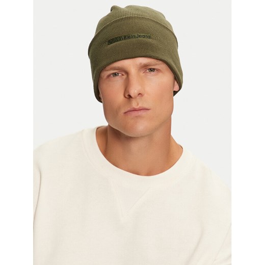 Czapka Calvin Klein Inst Embro K50K512452 Zielony ze sklepu eobuwie.pl w kategorii Czapki zimowe męskie - zdjęcie 182095745
