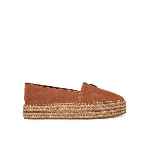 Espadryle Tommy Hilfiger Suede Platform Espadrille FW0FW08586 Brązowy ze sklepu eobuwie.pl w kategorii Espadryle damskie - zdjęcie 182095759