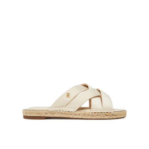 Espadryle Tommy Hilfiger Satin Espadrille Mule FW0FW08502 Beżowy ze sklepu eobuwie.pl w kategorii Espadryle damskie - zdjęcie 182095888