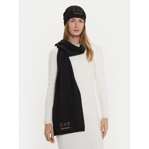 Zestaw Szalik i Czapka EA7 Emporio Armani 282000 4F200 00020 Czarny ze sklepu eobuwie.pl w kategorii Komplety czapka i szalik damskie - zdjęcie 182096396