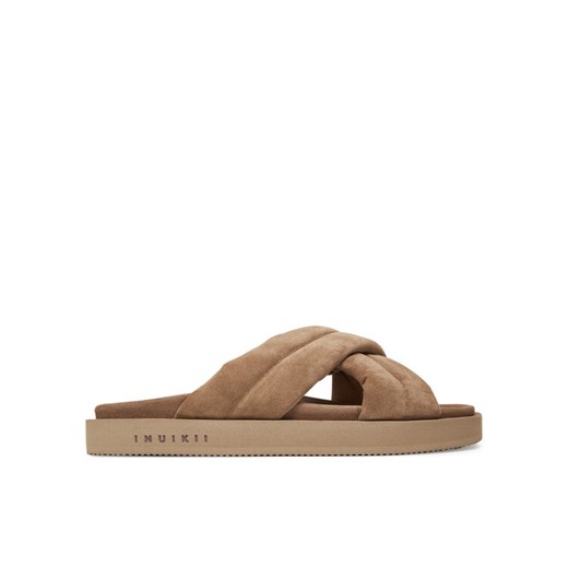 Klapki Inuikii Suede Crossed 50102-500 Beżowy ze sklepu eobuwie.pl w kategorii Klapki męskie - zdjęcie 182096488