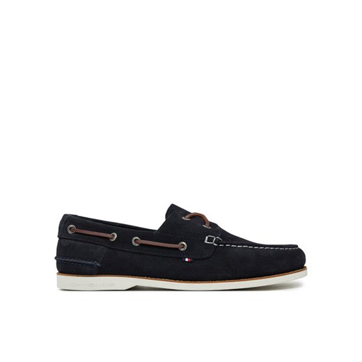 Półbuty Tommy Hilfiger Th Boat Shoe Core Suede FM0FM05387 Granatowy ze sklepu eobuwie.pl w kategorii Mokasyny męskie - zdjęcie 182097019