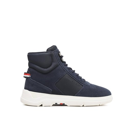 Sneakersy Tommy Hilfiger Core Mix Suede Hybrid Boot FM0FM04596 Granatowy ze sklepu eobuwie.pl w kategorii Buty zimowe męskie - zdjęcie 182097029