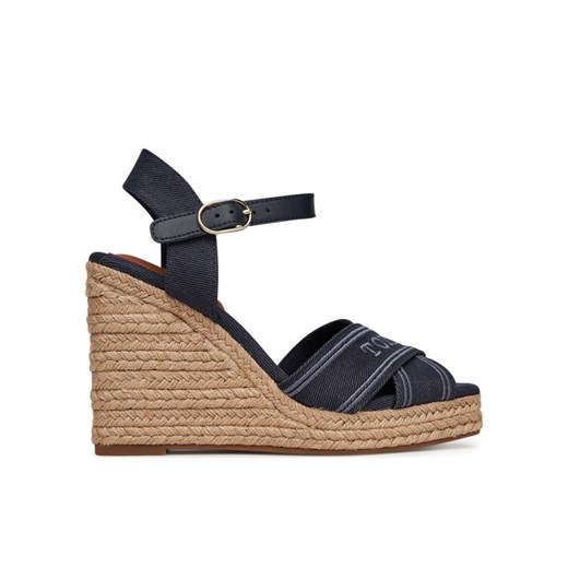 Espadryle Tommy Hilfiger Tommy Hilfiger Espad High Wedge FW0FW08668 Granatowy ze sklepu eobuwie.pl w kategorii Espadryle damskie - zdjęcie 182097767