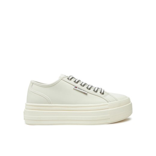 Trampki Tommy Jeans Foxing EN0EN02714 Écru ze sklepu eobuwie.pl w kategorii Trampki damskie - zdjęcie 182097776