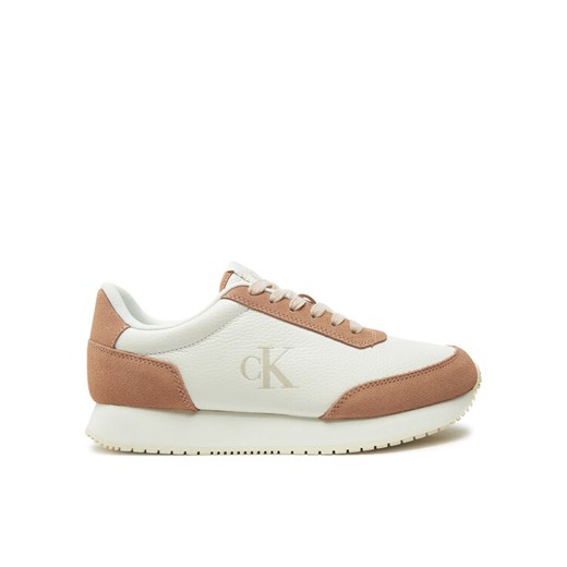 Sneakersy Calvin Klein Jeans Runner Laceup Low Mix Mg YW0YW01798 Biały ze sklepu eobuwie.pl w kategorii Buty sportowe damskie - zdjęcie 182097915