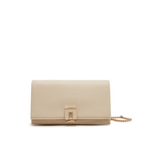 Torebka Tommy Hilfiger Th Her Flap W/Chain AW0AW17403 Beżowy ze sklepu eobuwie.pl w kategorii Kopertówki - zdjęcie 182099638
