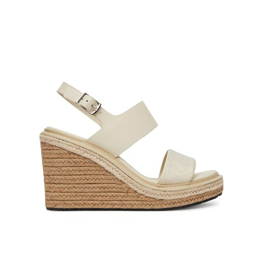 Espadryle Calvin Klein Wedge Sandal 70 - Jacq HW0HW02386 Biały ze sklepu eobuwie.pl w kategorii Espadryle damskie - zdjęcie 182099639