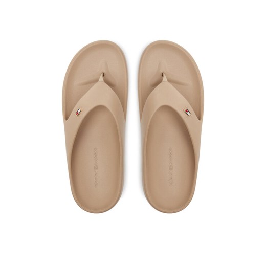 Japonki Tommy Hilfiger Th Comfort Beach Sandal FW0FW08522 Beżowy ze sklepu eobuwie.pl w kategorii Klapki damskie - zdjęcie 182099679