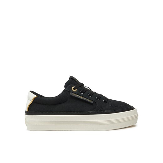 Sneakersy Tommy Hilfiger Essential Vulc Textile Sneaker FW0FW08323 Czarny ze sklepu eobuwie.pl w kategorii Buty sportowe damskie - zdjęcie 182099829