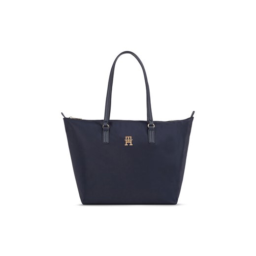 Torebka Tommy Hilfiger Poppy Th Tote AW0AW15639 Granatowy ze sklepu eobuwie.pl w kategorii Torby Shopper bag - zdjęcie 182099879
