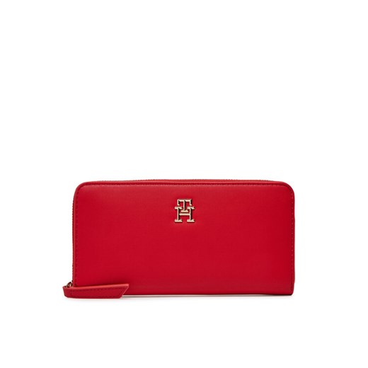 Duży Portfel Damski Tommy Hilfiger Th Logotape Lrg Za AW0AW17266 Czerwony ze sklepu eobuwie.pl w kategorii Portfele damskie - zdjęcie 182100655