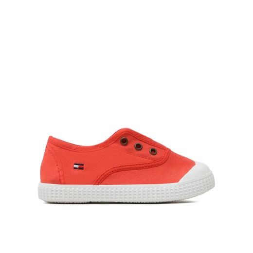 Trampki Tommy Hilfiger Low Cut Easy-On Sneaker T1X9-32824-0890 S Koralowy ze sklepu eobuwie.pl w kategorii Trampki dziecięce - zdjęcie 182100867