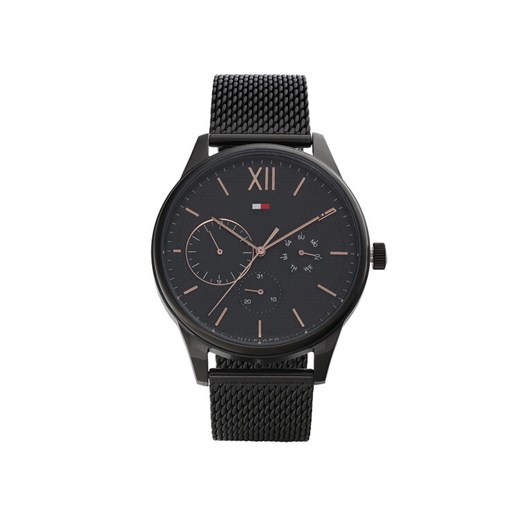 Zegarek Tommy Hilfiger Damon 1791420 Czarny ze sklepu eobuwie.pl w kategorii Zegarki - zdjęcie 182101086