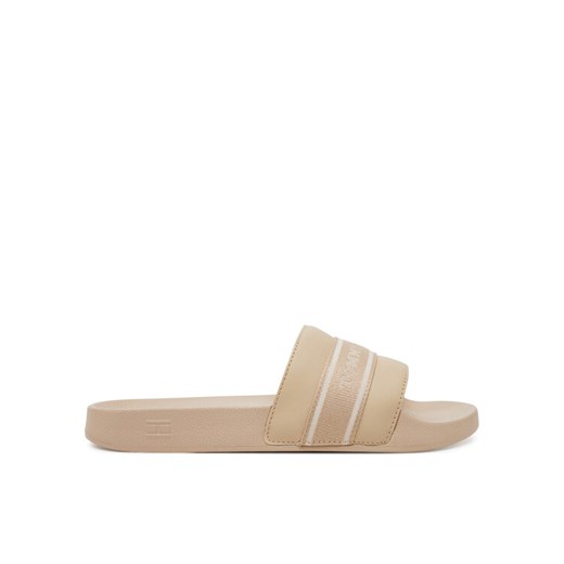 Klapki Tommy Hilfiger Hilfiger Poolside With Webbing FW0FW08529 Beżowy ze sklepu eobuwie.pl w kategorii Klapki damskie - zdjęcie 182101839
