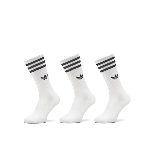 Zestaw 3 par wysokich skarpet unisex adidas Solid Crew IJ0734 Biały 46_48 eobuwie.pl