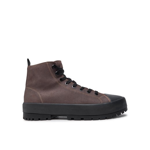 Trapery Calvin Klein Jeans Lugged Hybrid High Laceup Auth YM0YM01092 Brązowy ze sklepu eobuwie.pl w kategorii Buty zimowe męskie - zdjęcie 182102056
