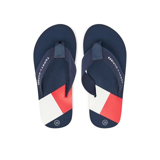 Japonki Tommy Hilfiger T3X8-33908-0058 M Granatowy ze sklepu eobuwie.pl w kategorii Klapki dziecięce - zdjęcie 182102348