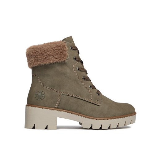 Botki Rieker X5718-52 Khaki ze sklepu eobuwie.pl w kategorii Botki - zdjęcie 182102436