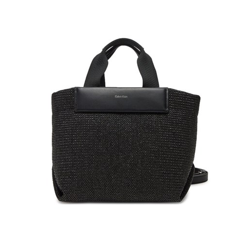 Torebka Calvin Klein Ck Raffia Small Tote Crossbody K60K613026 Czarny ze sklepu eobuwie.pl w kategorii Torebki damskie - zdjęcie 182102649