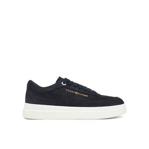 Sneakersy Tommy Hilfiger Modern Court Sneaker Nubuck FW0FW08462 Granatowy ze sklepu eobuwie.pl w kategorii Buty sportowe damskie - zdjęcie 182102755