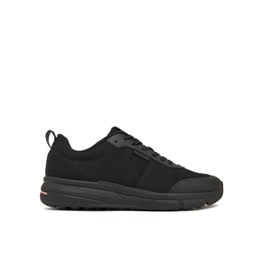 Sneakersy Tommy Hilfiger Lightweight Modern Knit Runner FM0FM05326 Czarny ze sklepu eobuwie.pl w kategorii Buty sportowe męskie - zdjęcie 182103639