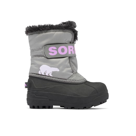 Śniegowce Sorel Snow Commander™ 2114101062 Szary ze sklepu eobuwie.pl w kategorii Buty zimowe dziecięce - zdjęcie 182103659