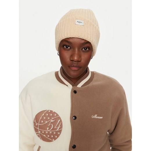 Czapka Pepe Jeans PL040355 Écru ze sklepu eobuwie.pl w kategorii Czapki zimowe damskie - zdjęcie 182103697