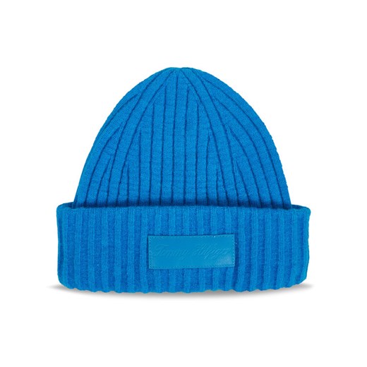 Czapka Tommy Hilfiger Tommy Twist Beanie AW0AW15325 Niebieski ze sklepu eobuwie.pl w kategorii Czapki zimowe damskie - zdjęcie 182103725
