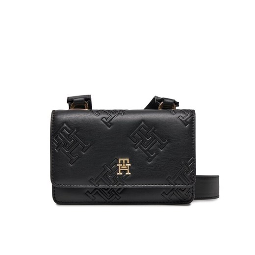 Torebka Tommy Hilfiger Th Refined Crossover Mono AW0AW15727 Czarny Tommy Hilfiger 00 eobuwie.pl