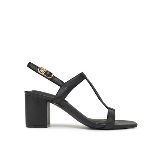 Sandały Tommy Hilfiger Leather Block Heel Sandal FW0FW08532 Czarny ze sklepu eobuwie.pl w kategorii Sandały damskie - zdjęcie 182104145